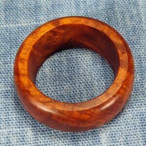 Domed Hardwood Ring Made from Briarwood - Size 9.0 (US)
